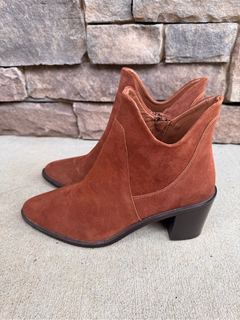 Seychelles Pretty Little Bird Suede Boots Western Ankle Booties Women's Size 10 - Picture 5 of 9